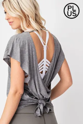 #952 Lisa's open back top (gray)