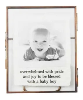 Baby Boy Glass Metal Frame 3x3