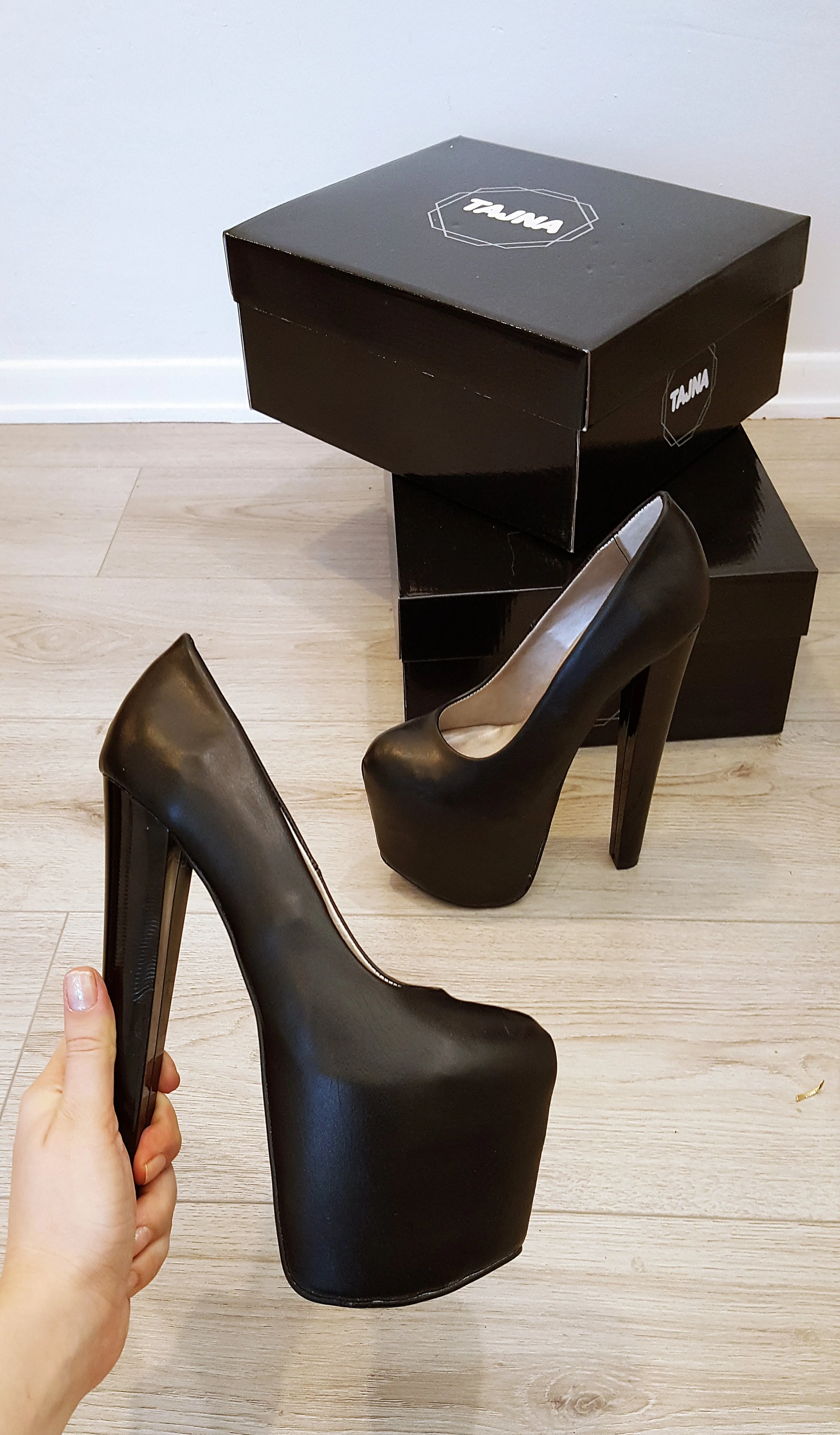 Black Matte Hidden Platform Pumps