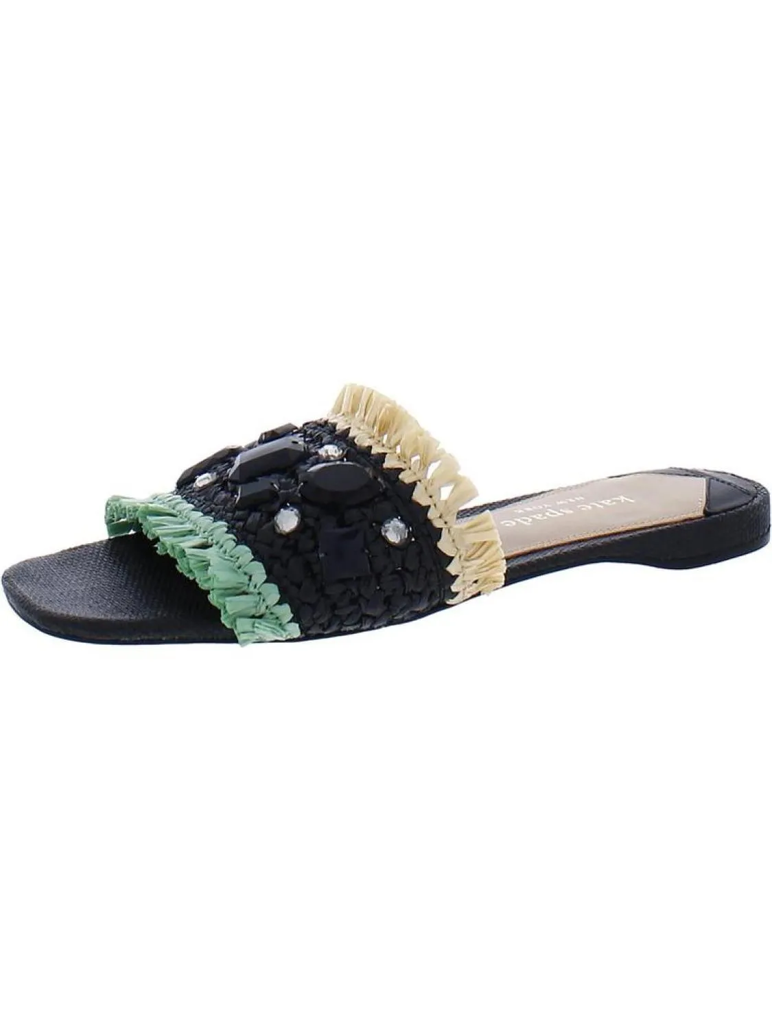 Bora Bora Womens Rhinestone Fringe Slide Sandals