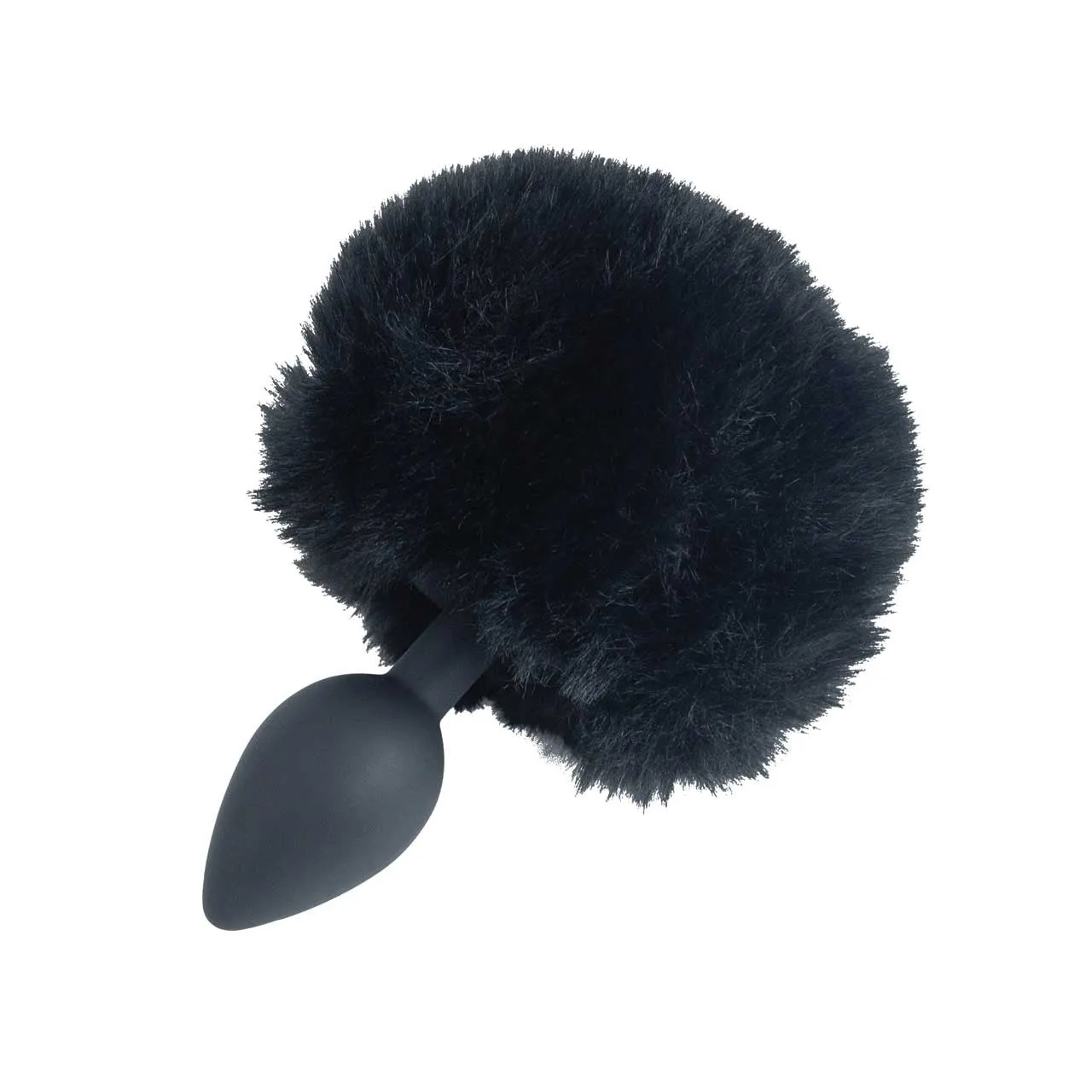 Butt Plug Bunny Tail Silicone Black