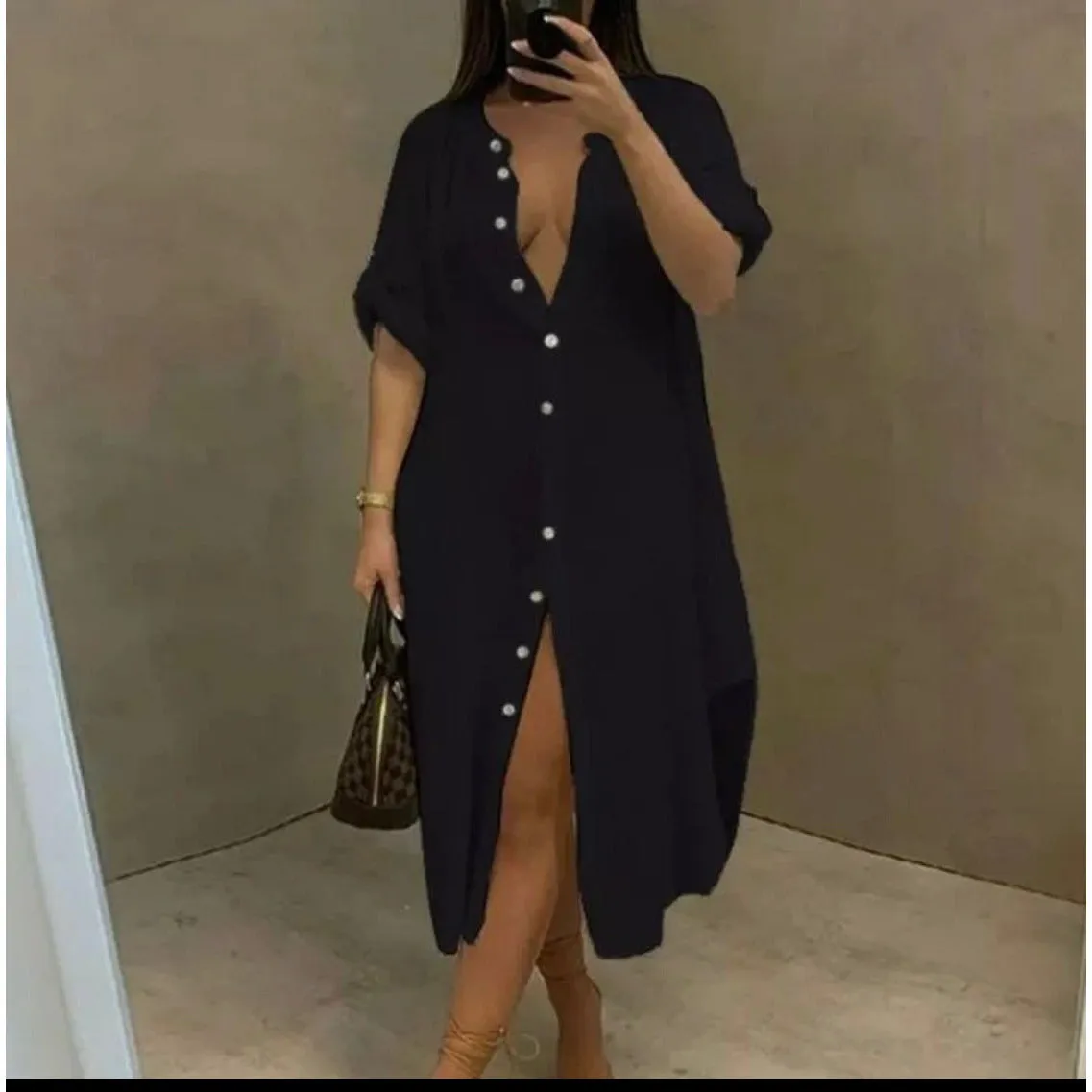 Casual Single Breasted Full Sleeve Dress