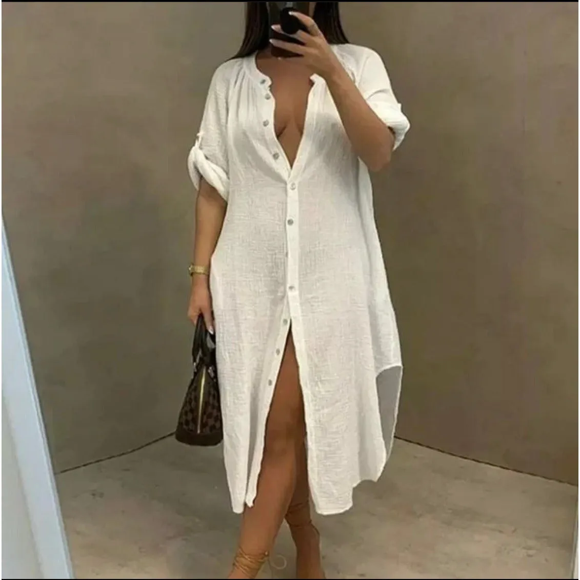 Casual Single Breasted Full Sleeve Dress