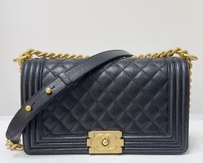 Chanel Medium Caviar Boy Bag Black GHW