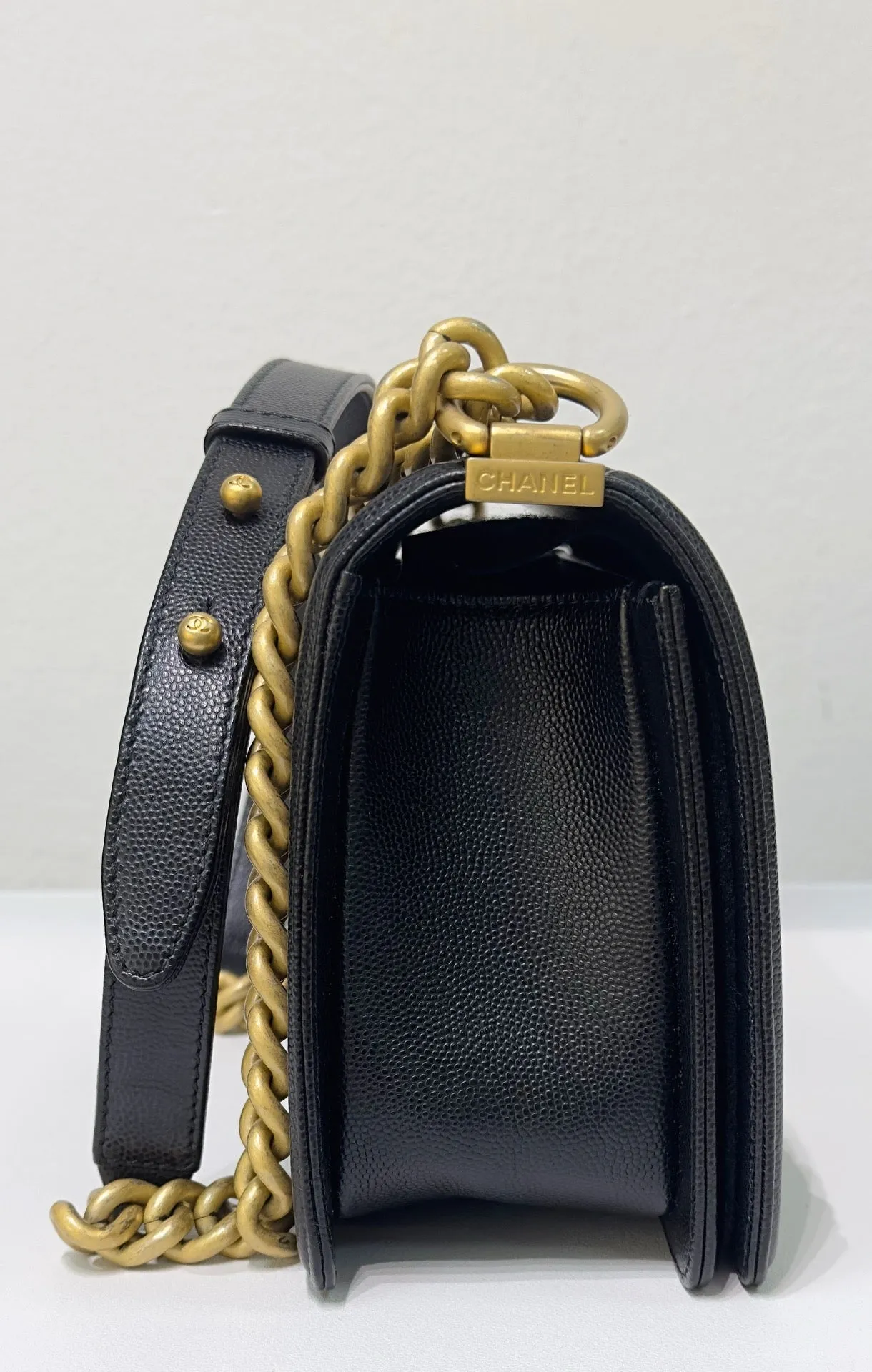 Chanel Medium Caviar Boy Bag Black GHW