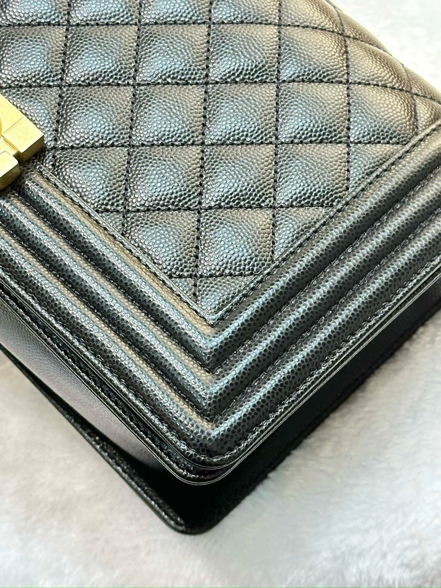 Chanel Medium Caviar Boy Bag Black GHW