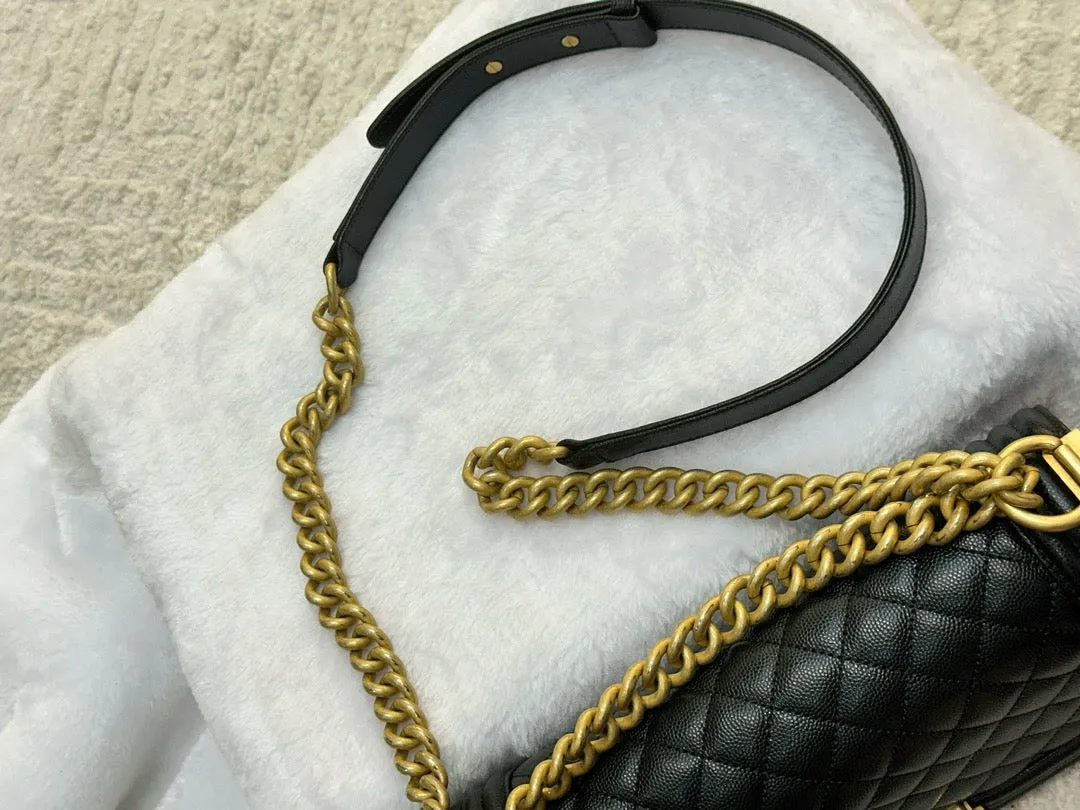 Chanel Medium Caviar Boy Bag Black GHW