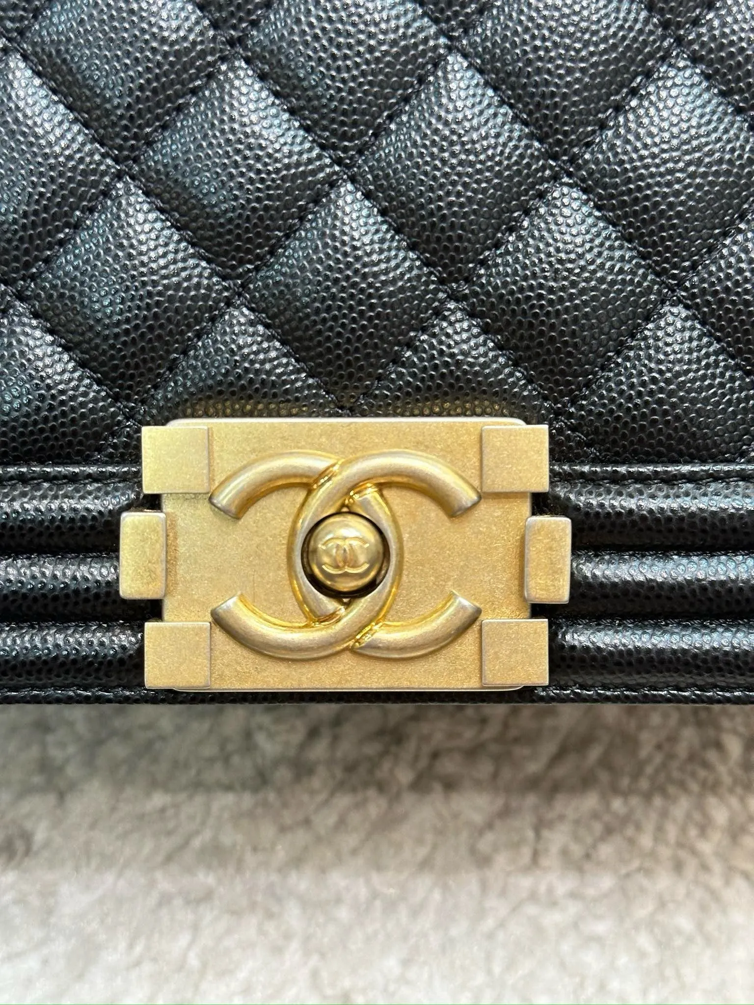 Chanel Medium Caviar Boy Bag Black GHW