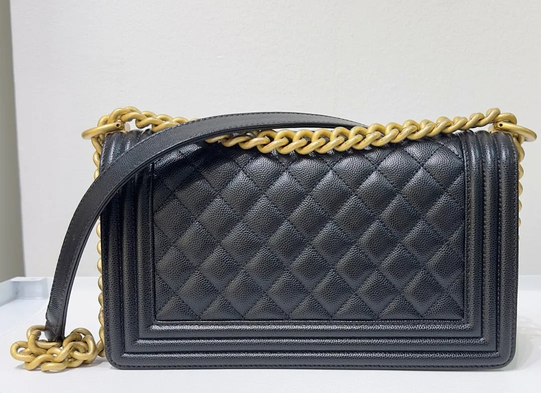 Chanel Medium Caviar Boy Bag Black GHW