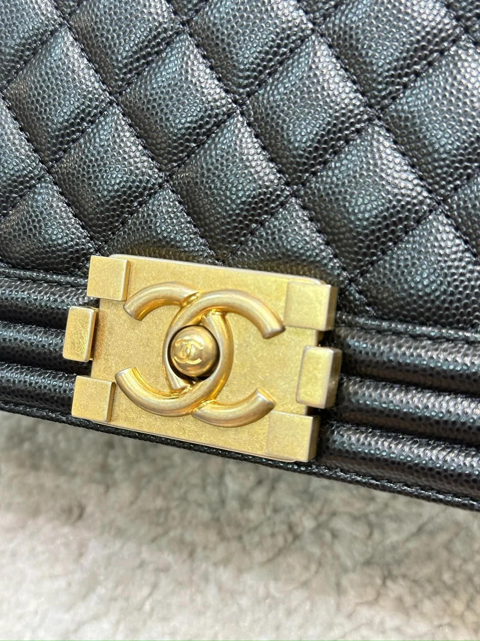 Chanel Medium Caviar Boy Bag Black GHW