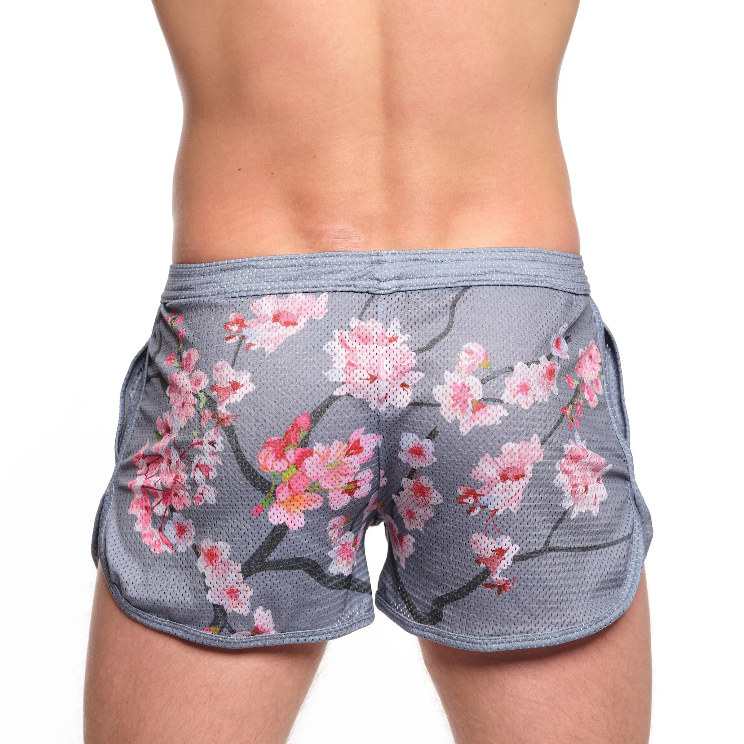 Cherry Blossom Mesh Short Grey