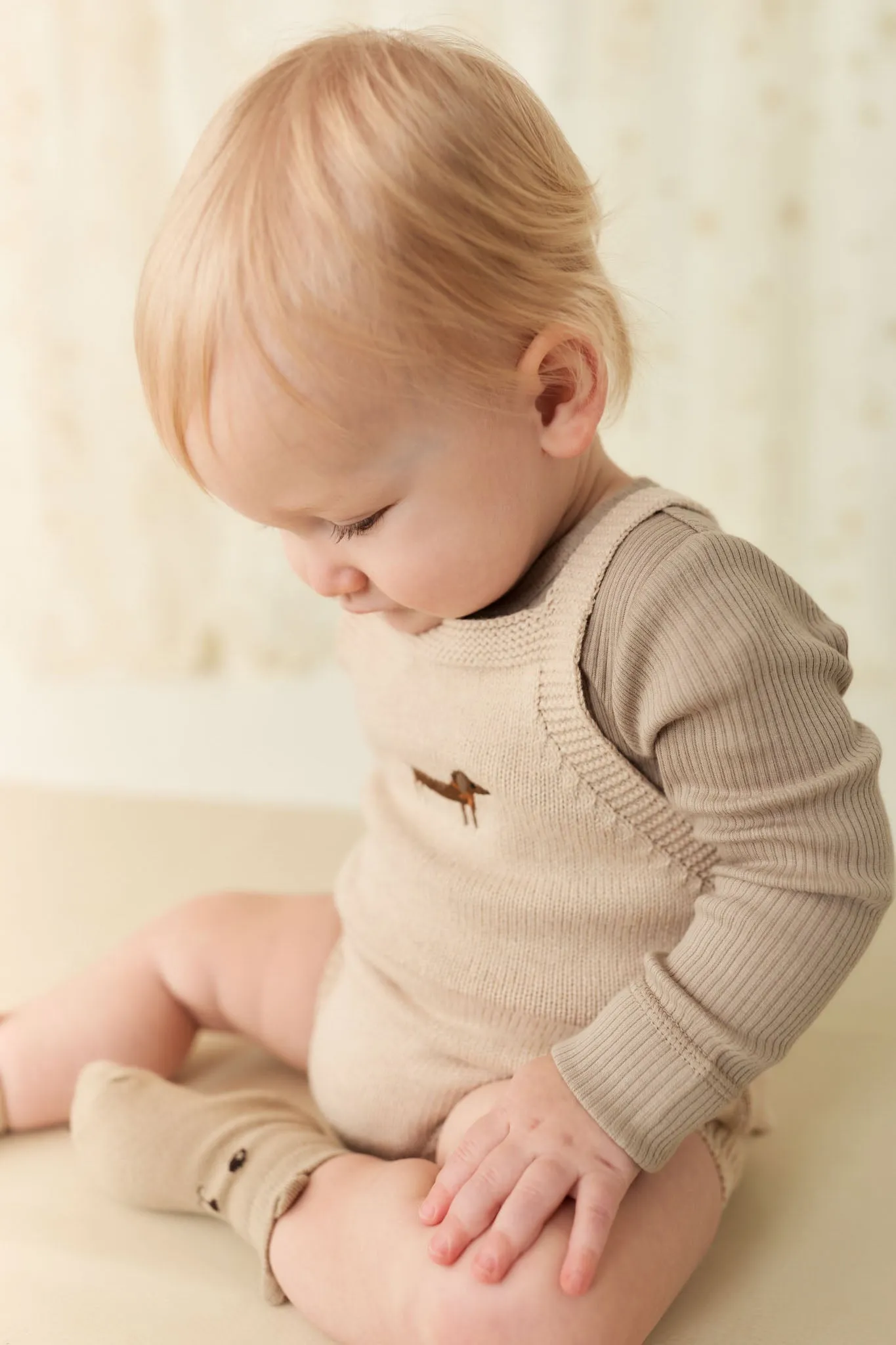 Ethan Playsuit - Oatmeal Marle Cosy Basil