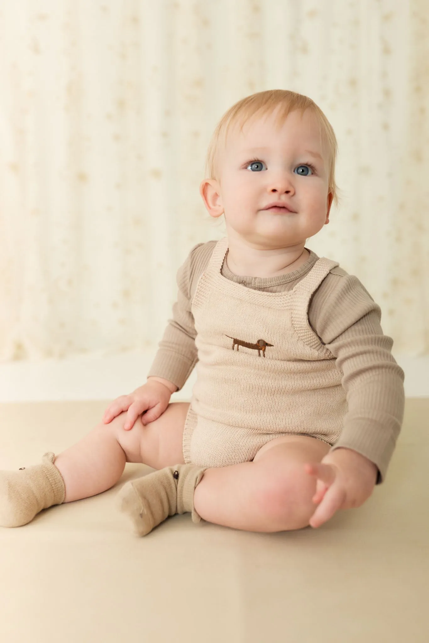 Ethan Playsuit - Oatmeal Marle Cosy Basil