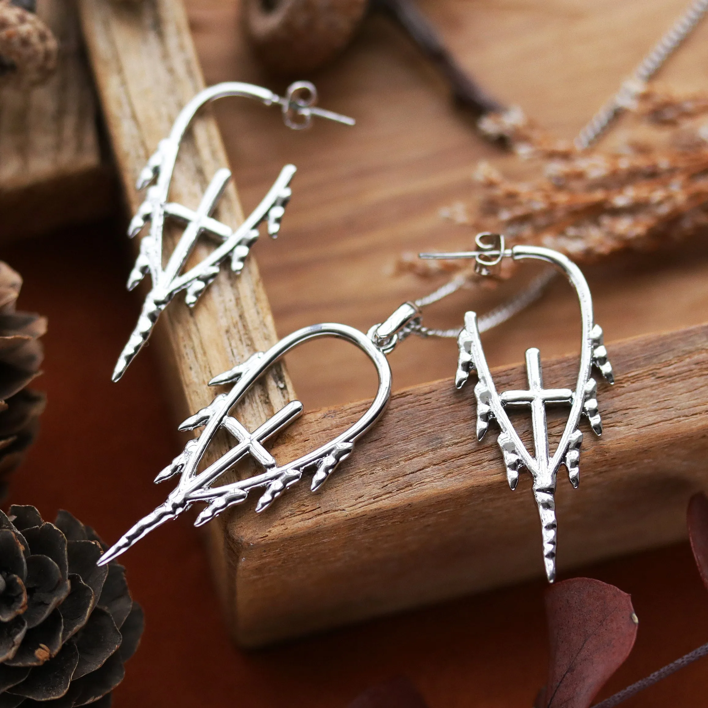 Gladius Icicle Sword Drop Earrings