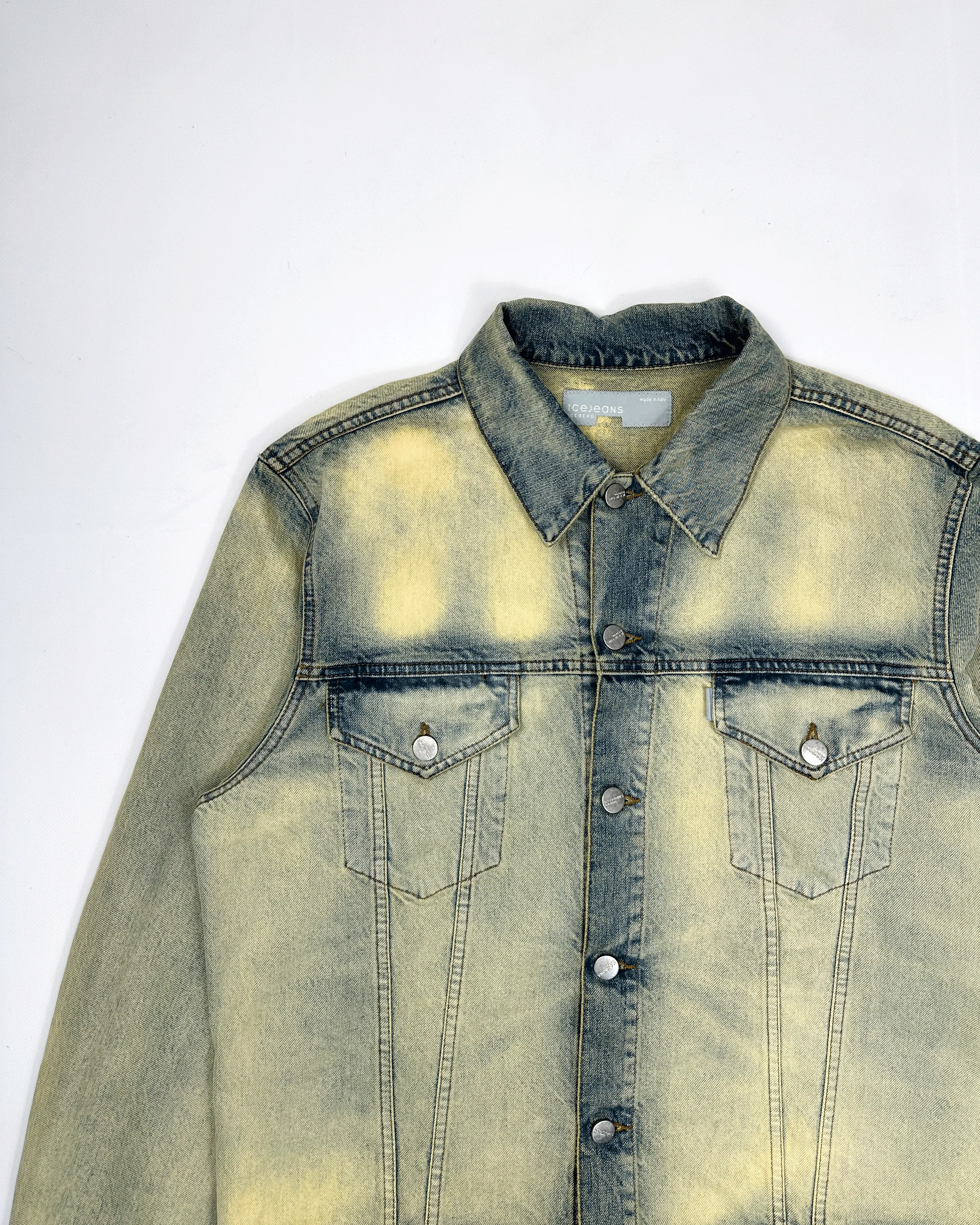 Iceberg Sun Faded Denim Trucker Jacket 2000's