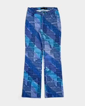 Just Cavalli Psychedelic Print Denim Pants 2000's