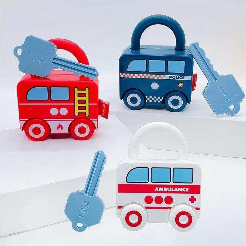 Kids Learning Locks with Keys Educational Preschool Numbers Matching & Counting Montessori Car Toys Teaching Aids Toys Games