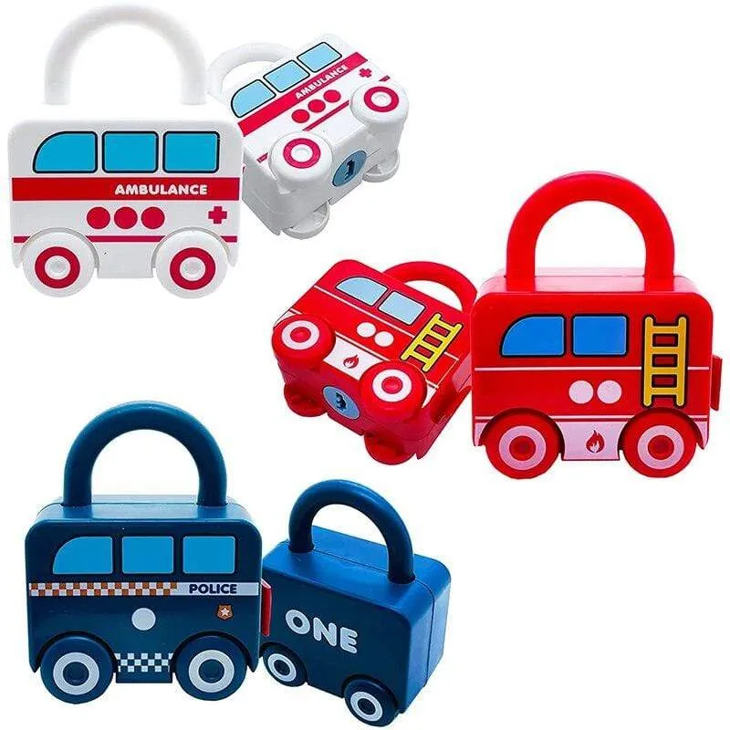 Kids Learning Locks with Keys Educational Preschool Numbers Matching & Counting Montessori Car Toys Teaching Aids Toys Games