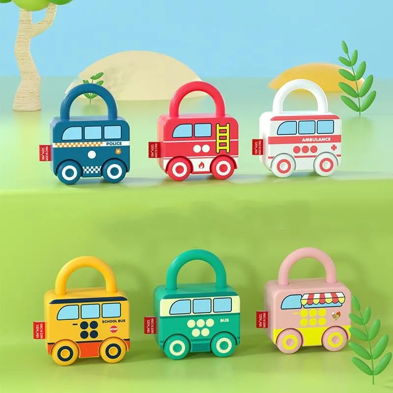 Kids Learning Locks with Keys Educational Preschool Numbers Matching & Counting Montessori Car Toys Teaching Aids Toys Games