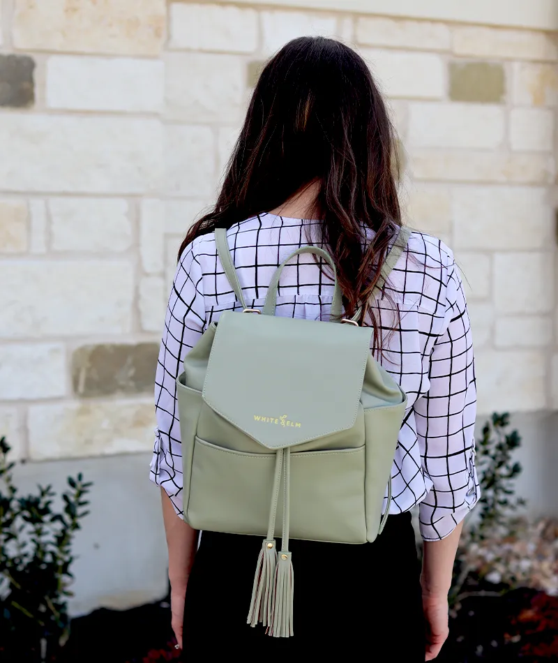 Luna Drawstring Backpack - Sage Green - [Outlet RETIRED Final Sale]