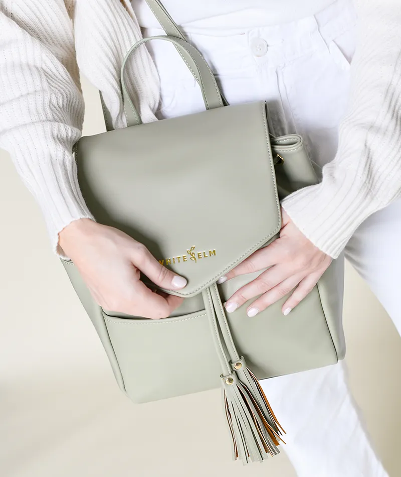 Luna Drawstring Backpack - Sage Green - [Outlet RETIRED Final Sale]