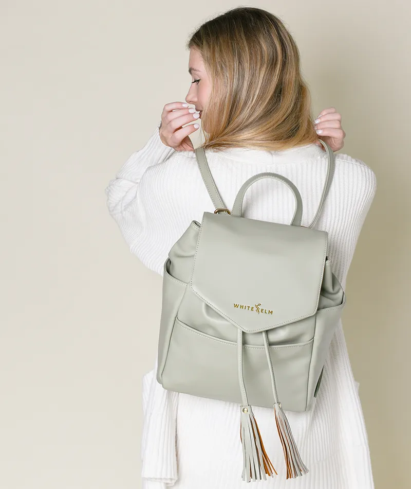 Luna Drawstring Backpack - Sage Green - [Outlet RETIRED Final Sale]