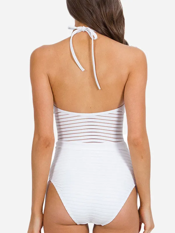 Sexy One-piece Halter Backless Swimsuit