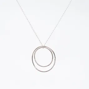 Silver Large Double Hammered Necklace