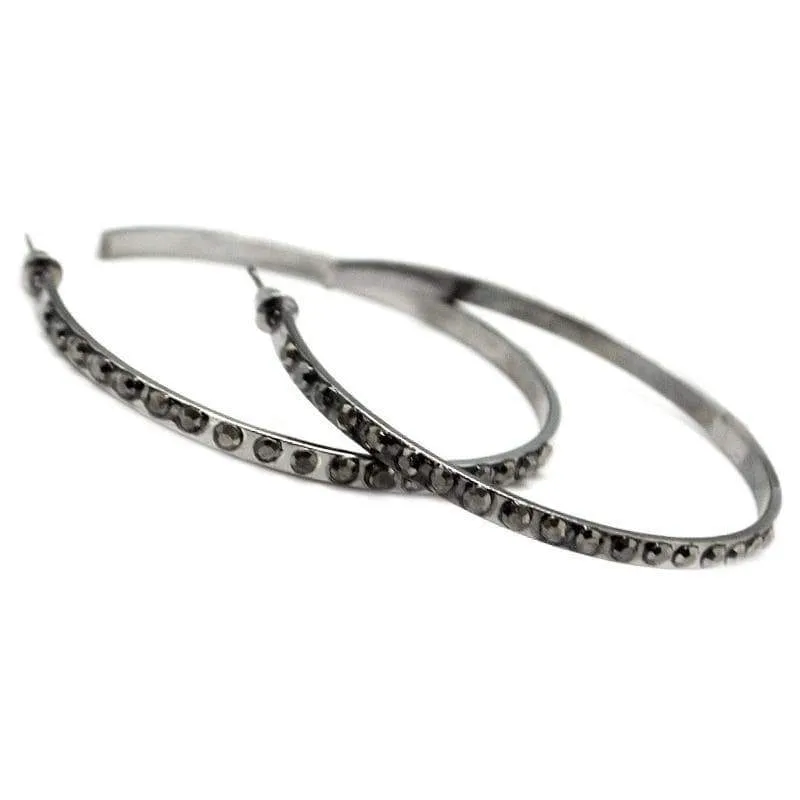 The Radical Gunmetal Black Hoop Earrings