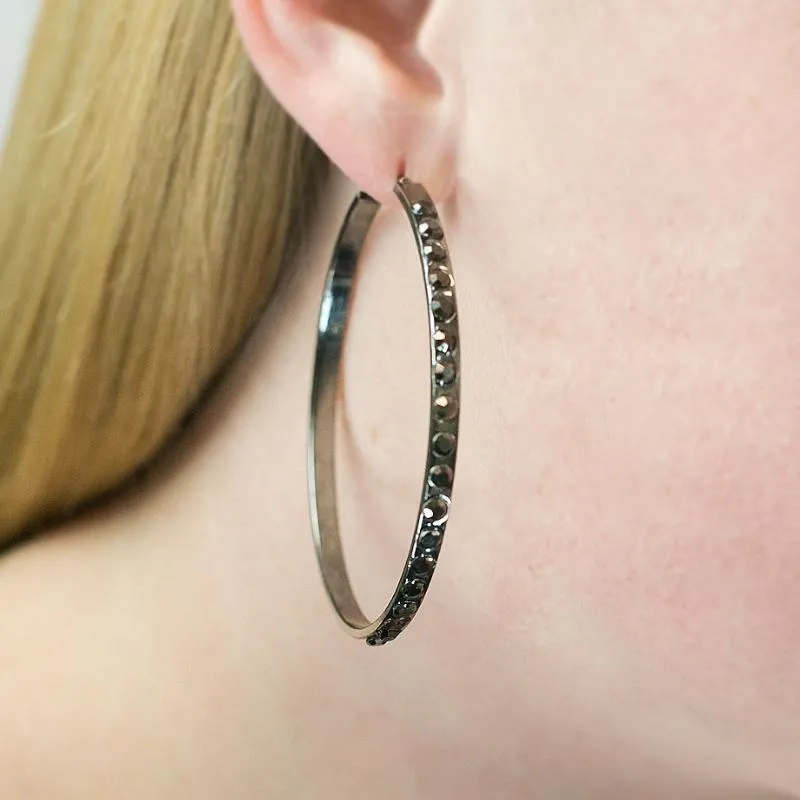 The Radical Gunmetal Black Hoop Earrings