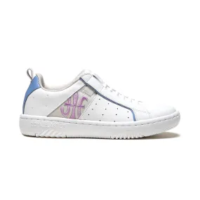 Women's Icon 2.0 White Pink Blue Logo Leather Sneakers 96541-056